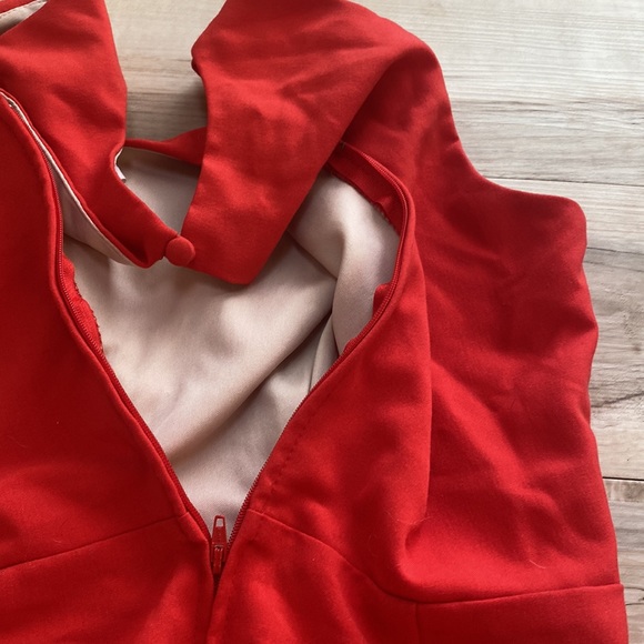 Teeze Me Juniors Size 7 Red/Orange mini Dress. So pretty. Cross Front. Sleeveles - Picture 11 of 12